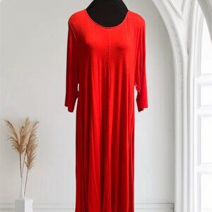 Women's Plus Size Dress-Red 2x